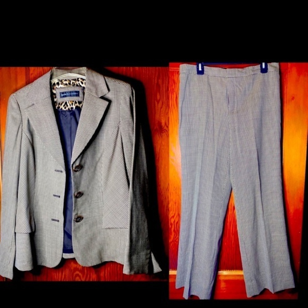 Dana Buchman brown houndstooth suit set